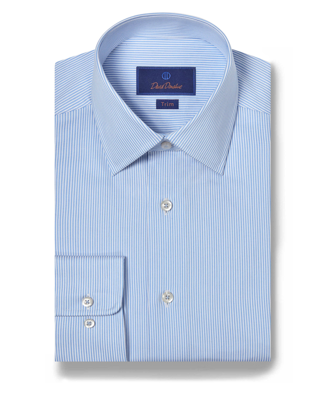 TBSP09950135 | Blue & White Fine Stripe Dress Shirt