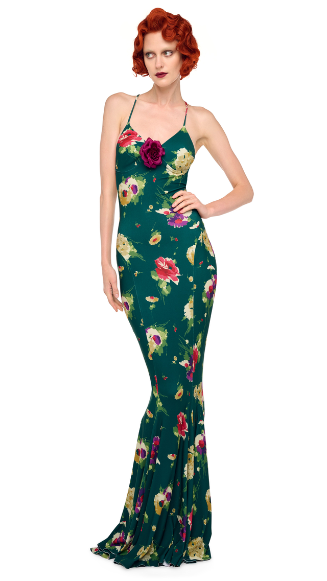 LOW BACK SLIP FISHTAIL GOWN