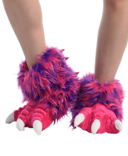 Pink Monster Kid and Adult Paw Slipper