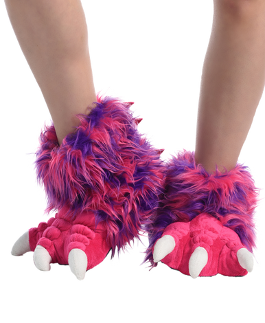 Pink Monster Kid and Adult Paw Slipper