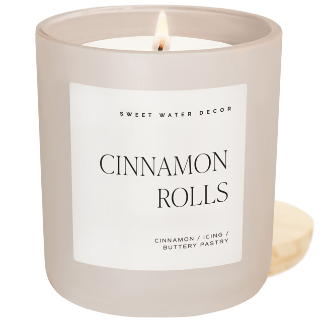 Cinnamon Rolls Soy Candle - Tan Matte Jar - 15 oz