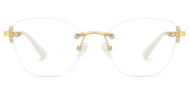 Gold Rectangle Jaxon Glasses with Rimless | Zeelool