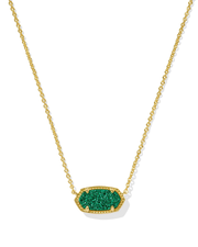 Elisa Pendant Necklace in Emerald Drusy