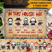 Horror Movie Lovers Custom Doormat Horror Family Personalized Gift