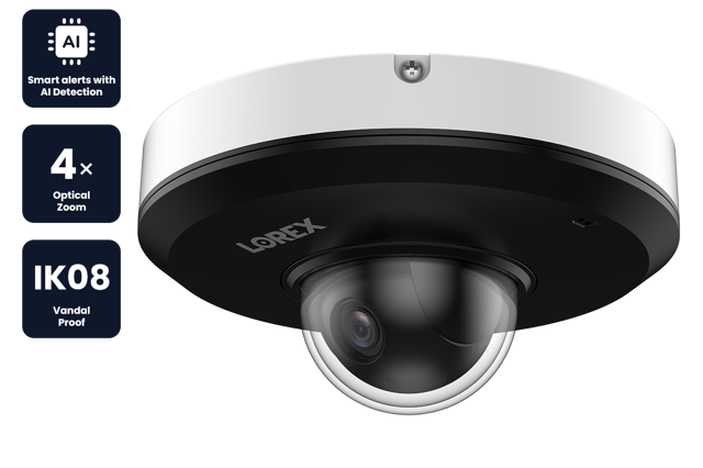 Lorex 2K (4MP) IP Wired PTZ Security Camera with AI Detection and 4x Optical Zoom
