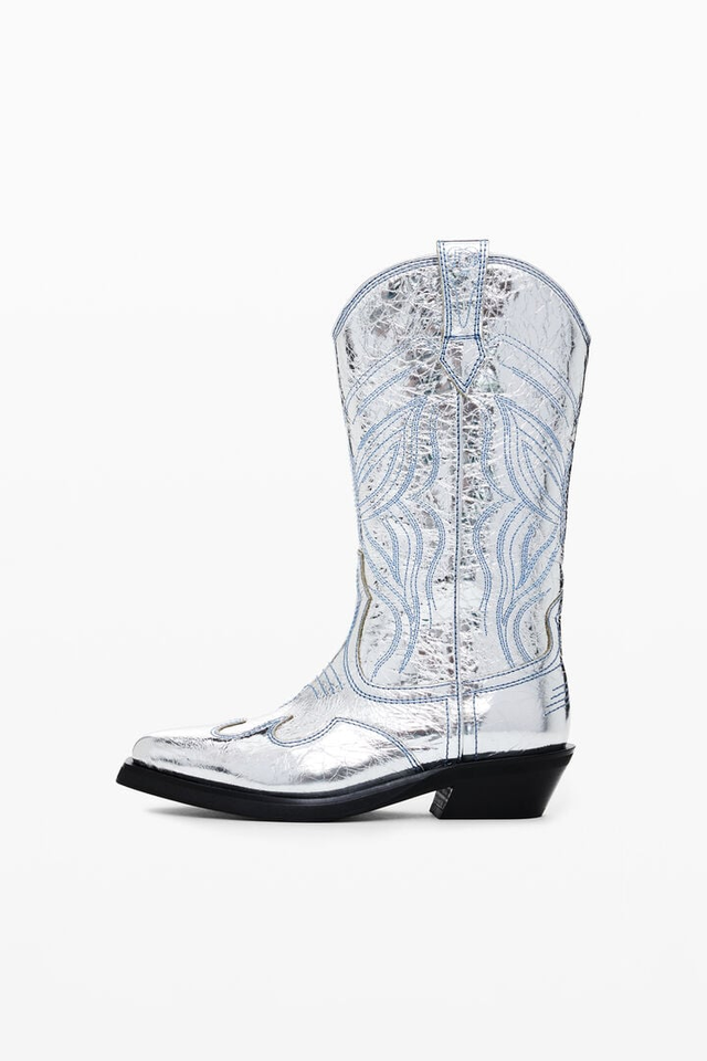 Metallic cowboy boot