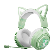 SOMIC GS510 Cat Ear Style Bluetooth-compatible Gaming Headset LED Light Wireless Headphone - Green