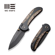 WEKNIFE Zizzit Flipper & Thumb Stud & Button Lock Knife Titanium & Carbon Fiber Handle (3.8" CPM 20CV Blade) WE23031-1