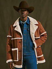 Men's Wrangler Sherpa Contrast Cowboy Jacket in Rawhide