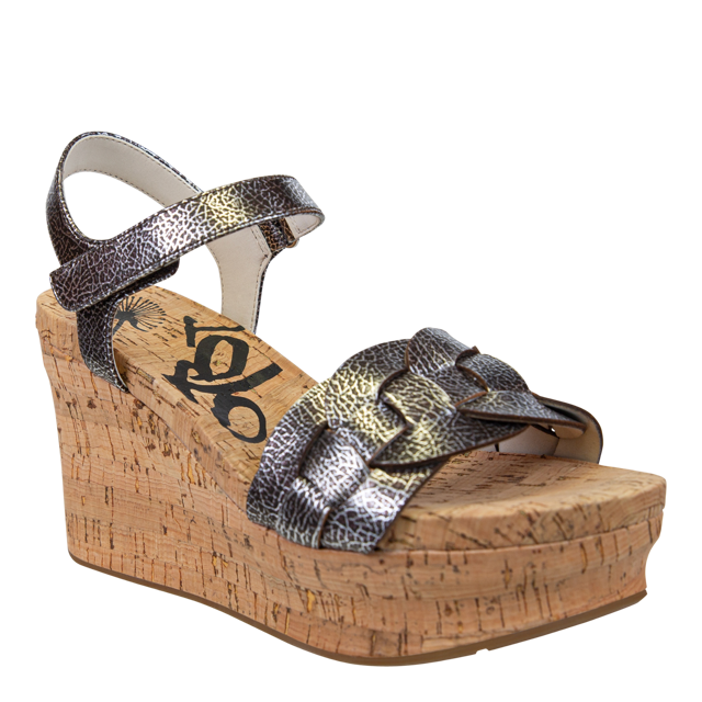 CHARLESTON in SILVER Wedge Sandals