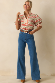 She’s Got Time Ivory Tulip Floral Print Cotton Puff Sleeve Top