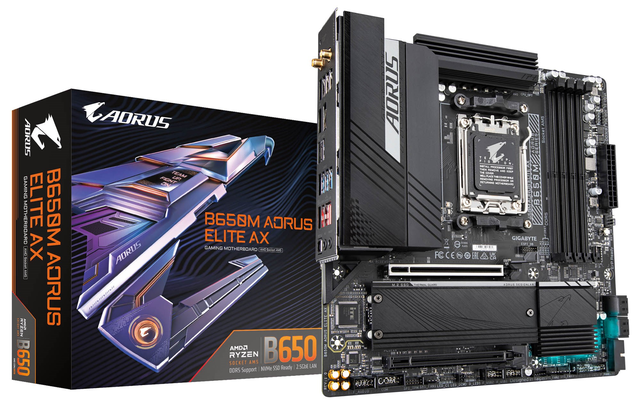 Gigabyte B650M AORUS ELITE AX mATX Motherboard for AMD AM5 CPUs