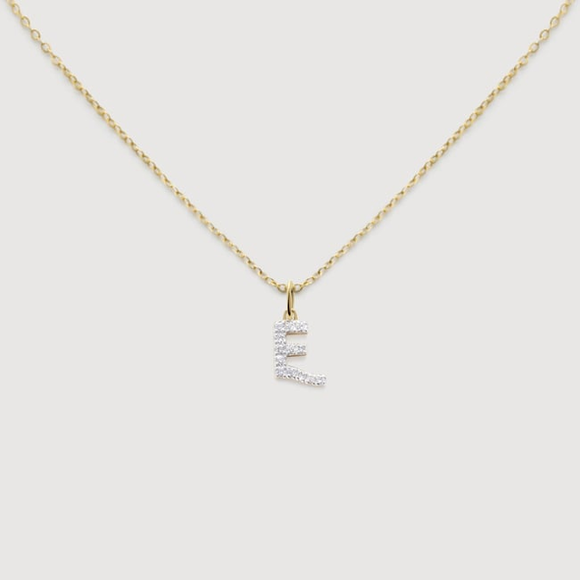 Diamond Initial E Necklace