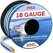 50ft Marine Speaker Wire Waterproof 18 AWG Blue/White