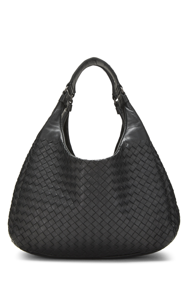 Black Intrecciato Campana Tote Small
