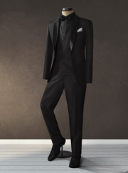 All Black Wool Tuxedo Suit II