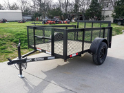 5x8 Powder Coated Dovetail Utility Trailer with 2ft Mesh Sides 3,500lb Axle