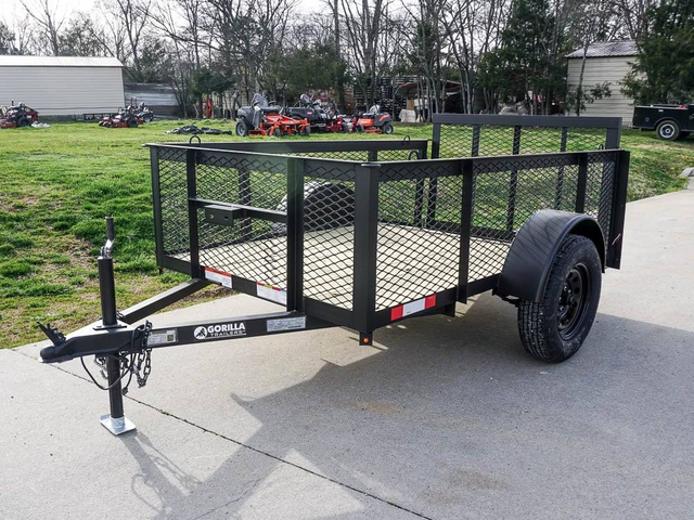 5x8 Powder Coated Dovetail Utility Trailer with 2ft Mesh Sides 3,500lb Axle
