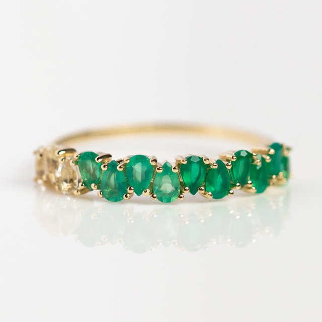Solid Gold Ombre Birthstone Ring