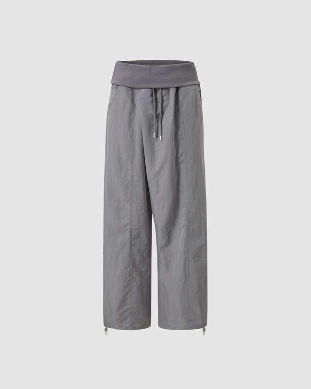 GREY HANBOK BALLOON FOLDOVER TRACK PANTS