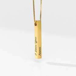 Pillar Bar Necklace - 18k Gold Vermeil