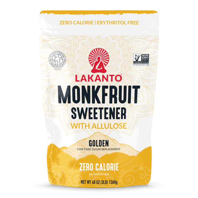 Golden Monkfruit Sweetener with Allulose - Raw Cane Sugar Replacement