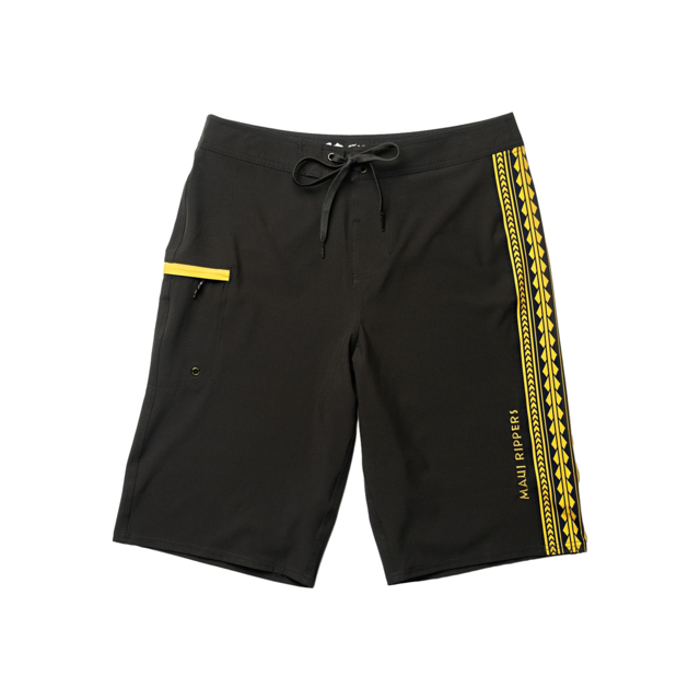 Niho Mano Black Yellow Extra Long 24" Boardshort