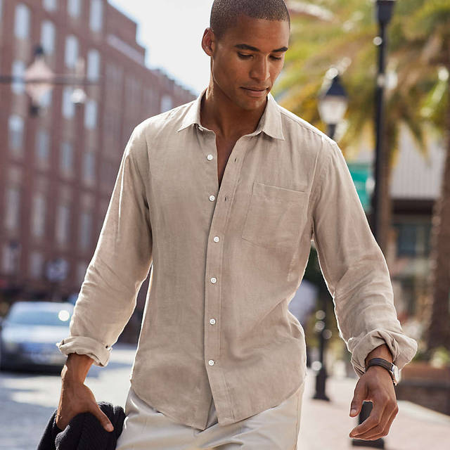 Men's Long Sleeve Linen Shirt