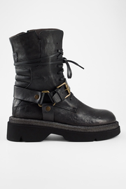 CROFT jade-black angled buckle bikers.
