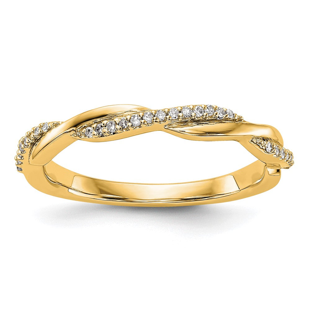 14K Yellow Gold Real Diamond Band