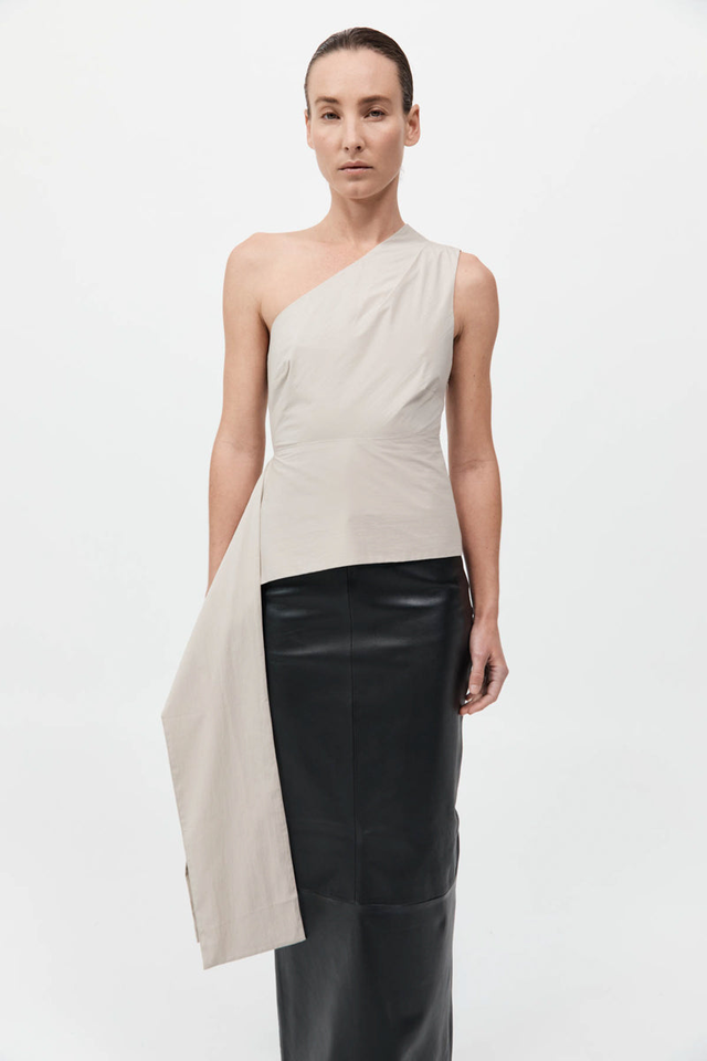 Asymm Origami Top - Creme