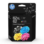 HP 62XL Black/62 Tri-Color High-Yield Ink Cartridges, Pack Of 2, N9H67FN