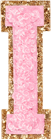 Flamingo Glitter Varsity Letter Patch