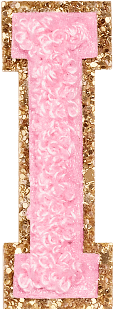 Flamingo Glitter Varsity Letter Patch