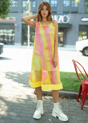 Neon Mesh Tank Dress