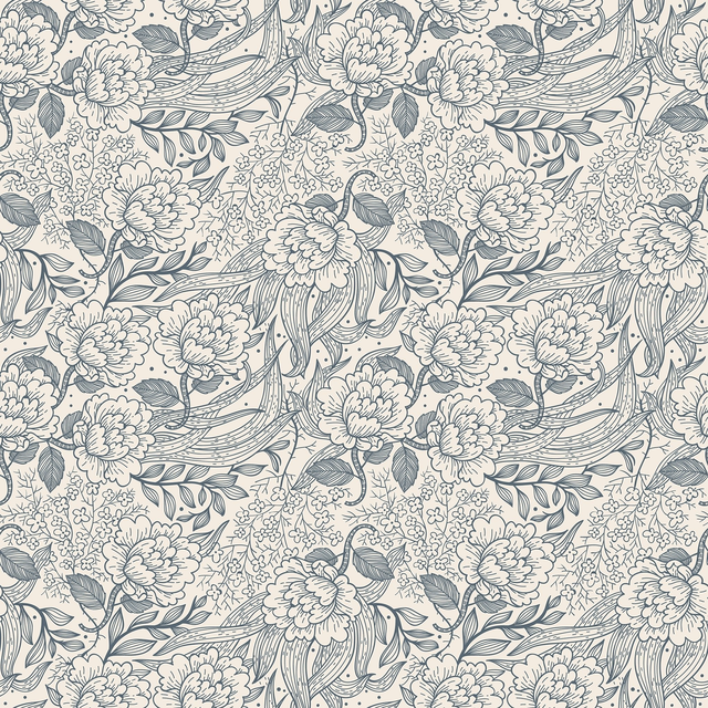 Peony in Indigo Sample