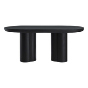 Caspian 72" Oval Concrete Dining Table in Black