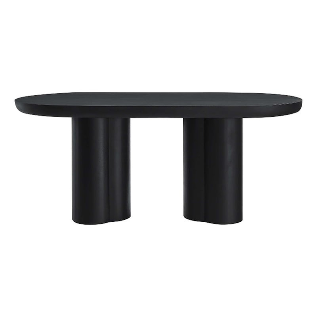 Caspian 72" Oval Concrete Dining Table in Black