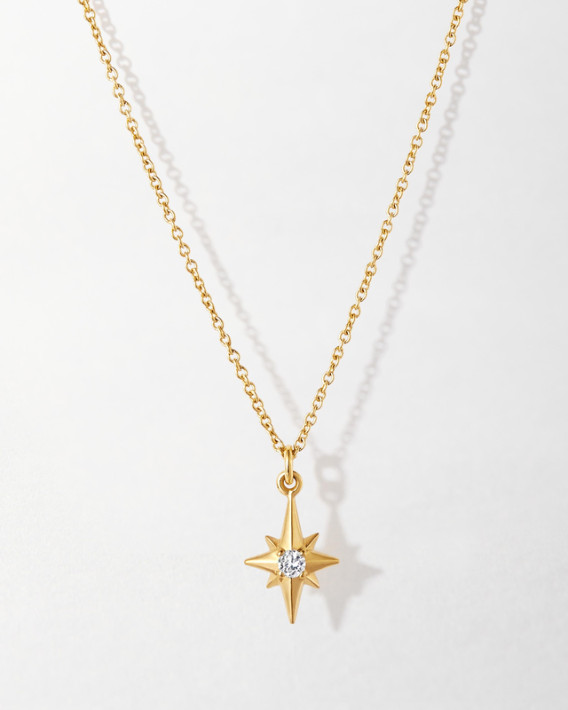 North Star Diamond Necklace - Yellow Gold