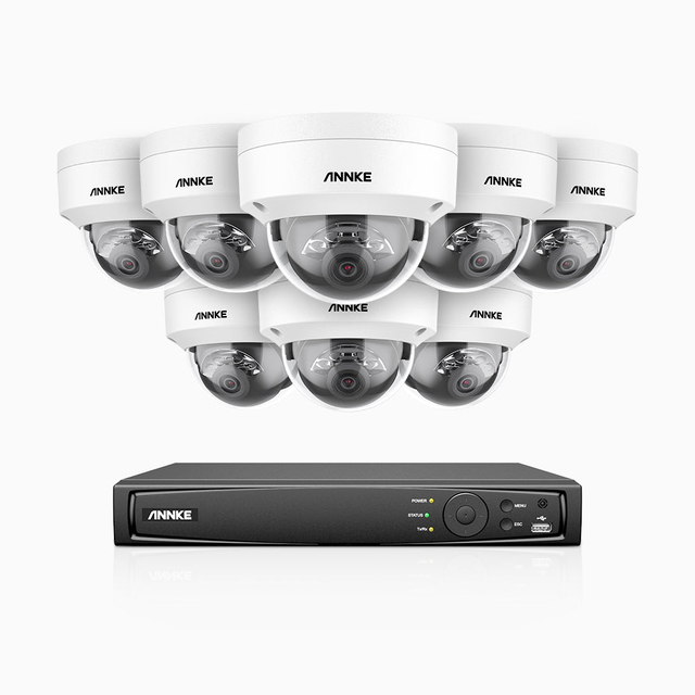 H800 - 4K 8 Channel 8 Cameras PoE Security System, Human & Vehicle Detection, Built-in Micphone, Color & IR Night Vision, RTSP Supported