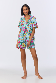Tropical Paradise Short Sleeve Classic Shorty Stretch Jersey PJ Set