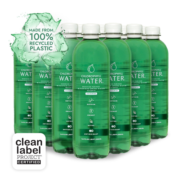 Chlorophyll Water® (Case of 12): Purified Mountain Spring Water with Essential Vitamins