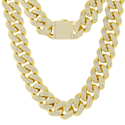 【NEW】18mm Iced Out Diamond Cuban Link Chain 0325 KRKC