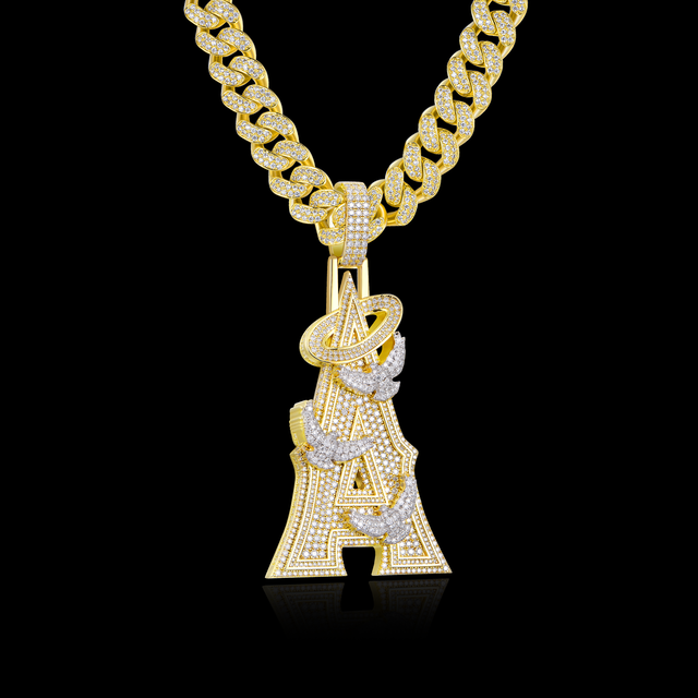 APORRO Premium Custom Fully Iced Out Letter A Pendant