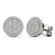 Tresorra 18K WG Medium Round Halo Cluster Diamond Stud Earrings on sale at shophq.com - 210-811