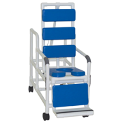 MJM Tilt Shower Commode Chair – Padded, Reclining, Drop Arms