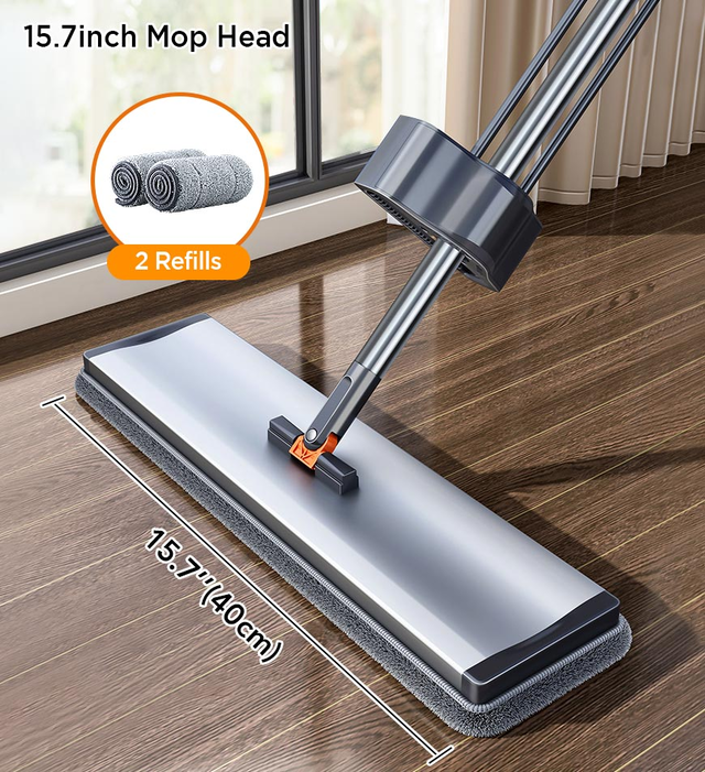 Joybos® 59 Inch Alloy Flat Mop And Bucket For Home With Extra Refills Z149