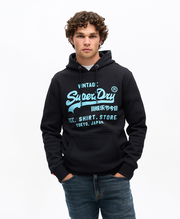 Vintage Logo Relaxed Hoodie | Jet Black