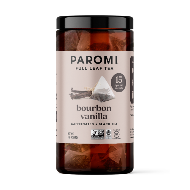 Bourbon Vanilla Black Tea, Full Leaf, in Pyramid Tea Bags