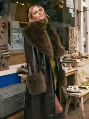 Lara Dark Chocolate Vinyl Coat